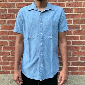 American Eagle Blue Short Sleeve Button Down